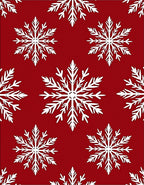 Red Winter Snowflake Pattern Rug