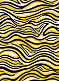 Bold Yellow Black Wavy Stripes Rug