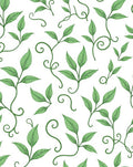 Delicate Green Vine Leaf Pattern Rug