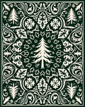 Elegant Trees Floral Symmetry Rug