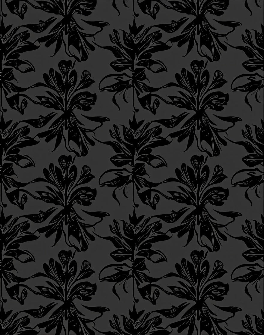 Dark Floral Silhouette Design Rug