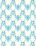 Oceanic Blue Scroll Pattern Rug