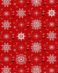 Red White Snowflake Pattern Design Rug