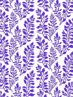 Purple Leafy Branch Pattern Rug