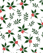 Green Leaf 2 Red Berry Pattern Rug