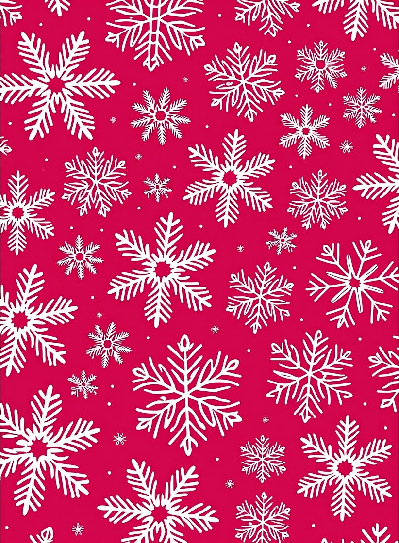 Winter Snowflake Pattern Red Rug