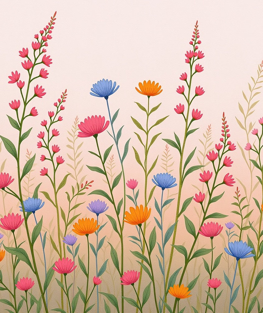 Whimsical Meadow Floral Pattern Rug
