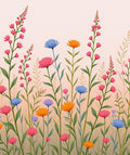 Whimsical Meadow Floral Pattern Rug