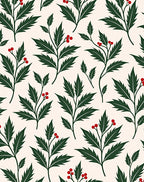 Foliage Berry Patterned Design Rug