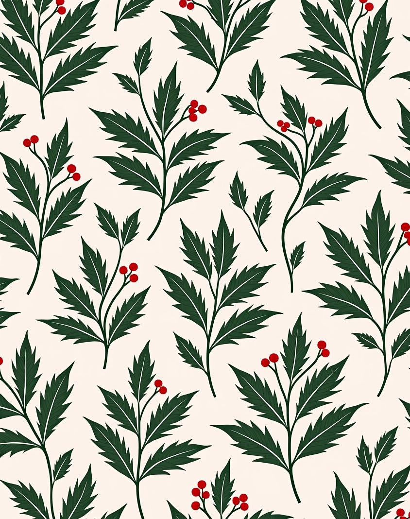 Foliage Berry Patterned Design Rug