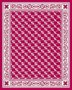 Ornate Crimson Cream Repeating Pattern Rug