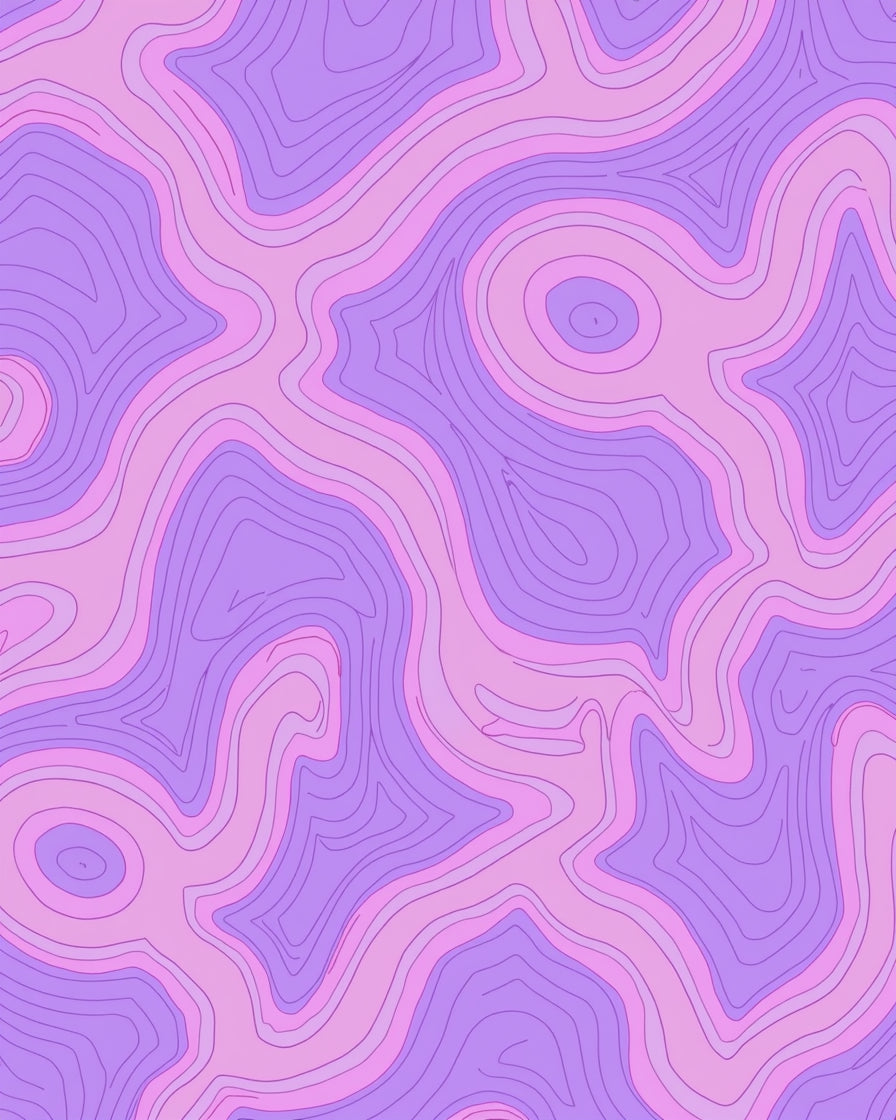 Whimsical Winding Lavender Pink Pattern Rug