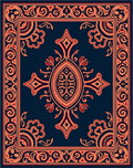 Ornate Red Orange Floral Pattern Rug
