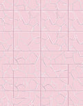 Pink Cracked Tile Pattern Design Rug