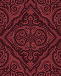 Rich Red Swirl Damask Pattern Rug