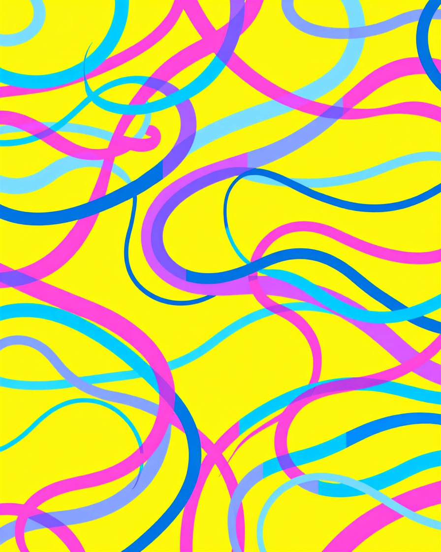 Bright Pink Blue Purple Swirl Pattern Rug