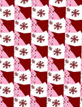 Geometric Pink Red Star Pattern Rug