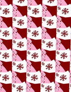 Geometric Pink Red Star Pattern Rug