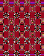 Red Floral Medallion Patterned Rug