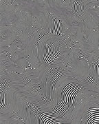 Abstract Black White Wavy Stripes Rug