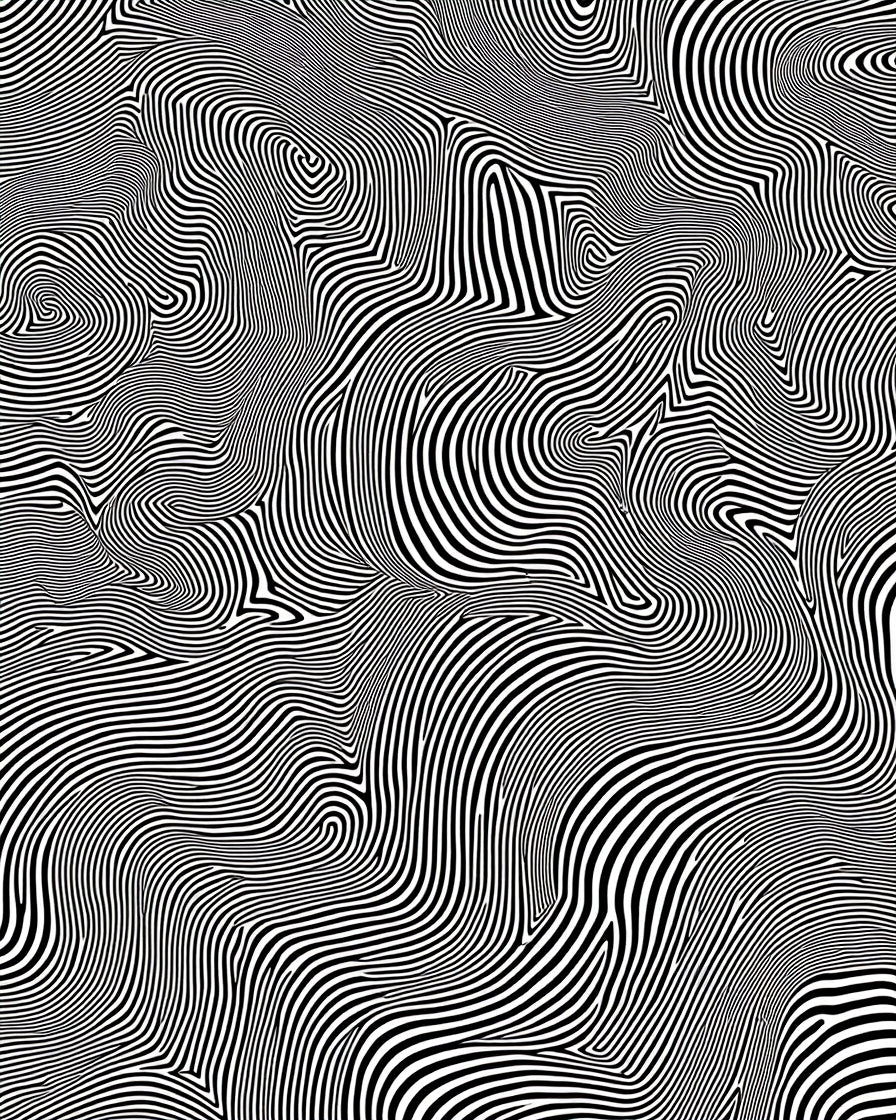 Abstract Black White Wavy Stripes Rug
