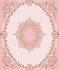 Ornate Floral Mandala Pink Gold Design Rug