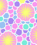 Pastel Floral Sunburst Pattern Rug
