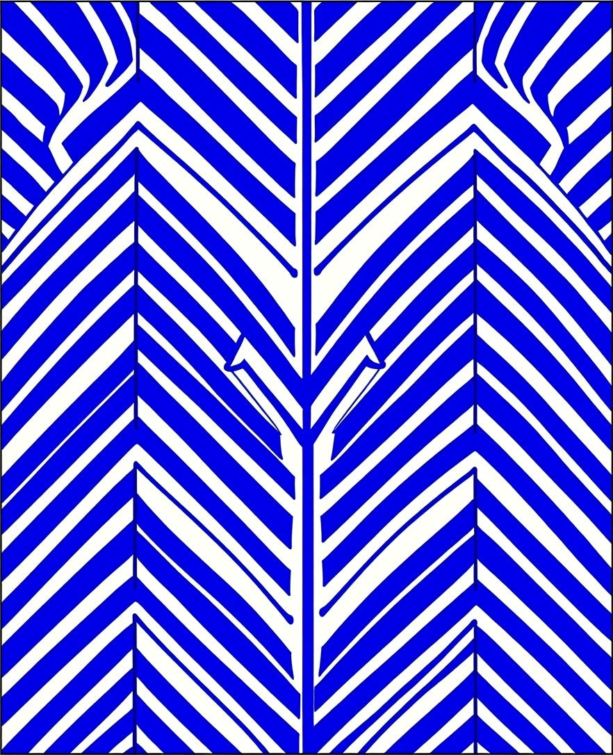 Bold Blue White Chevron Stripes Rug