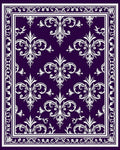 Elegant White Damask Pattern Rug