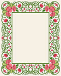 Floral Vine Frame With Roses Design Rug