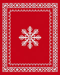 Ornate Snowflake Red Patterned Rug