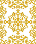 Ornate Gold Scrollwork Pattern Rug