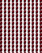 Bold Red White Vertical Stripe Design Rug