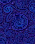 Dynamic Swirl Blue Purple Pattern Rug