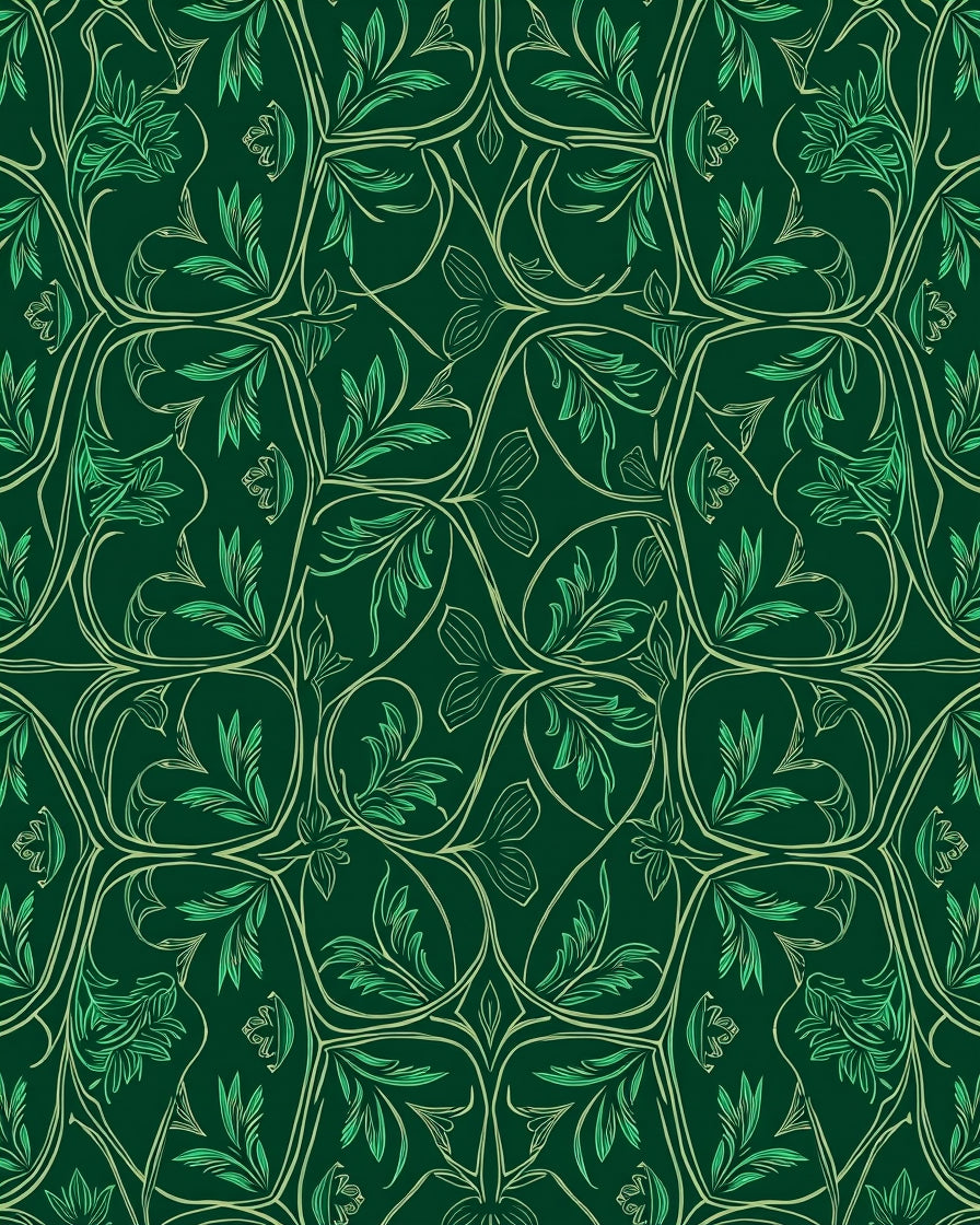 Emerald Forest Vines Pattern Rug