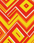 Retro Geometric Red Yellow Pattern Rug