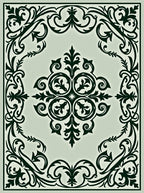 Ornate Floral Centerpiece Scrollwork Rug