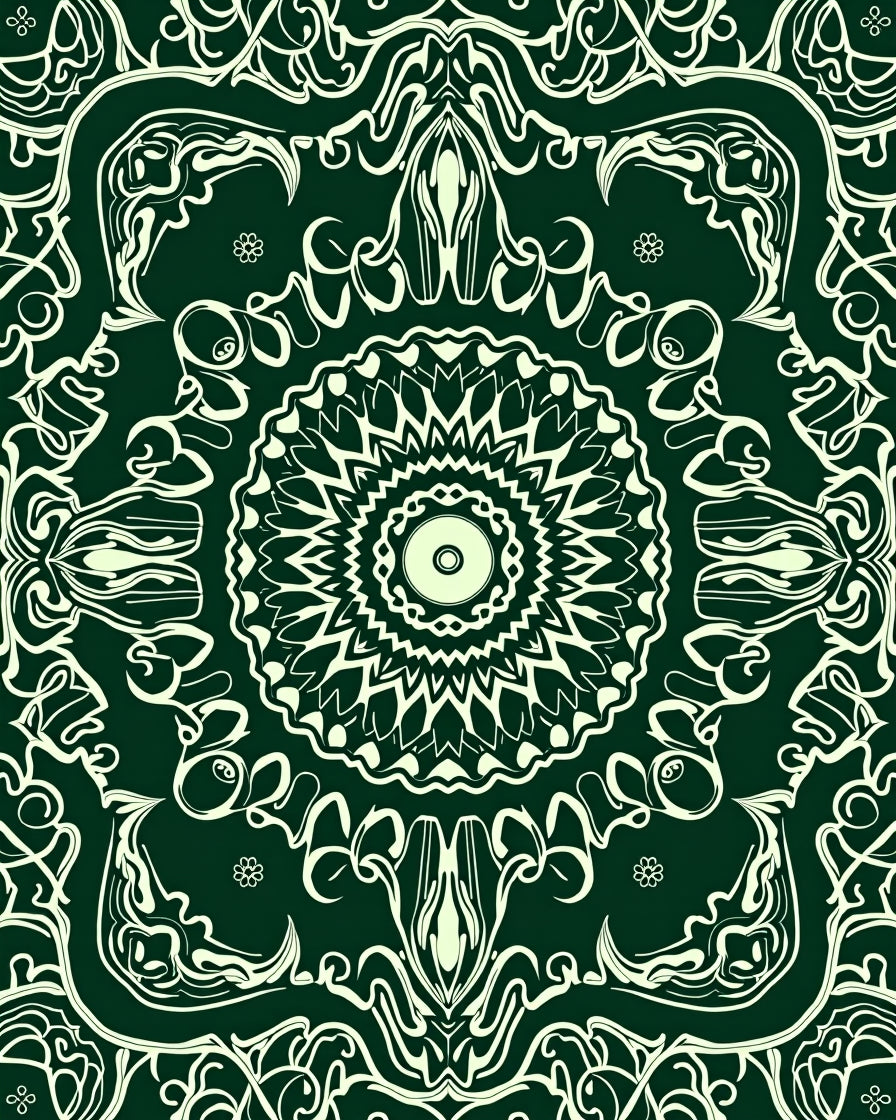 Intricate Floral Mandala Style Design Rug