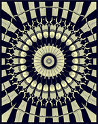 Retro Sunburst Geometric Pattern Rug