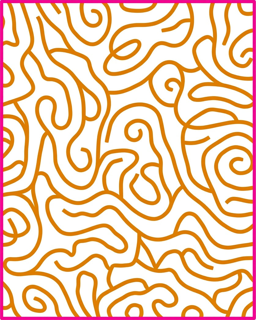 Orange Organic Swirl Pattern Rug