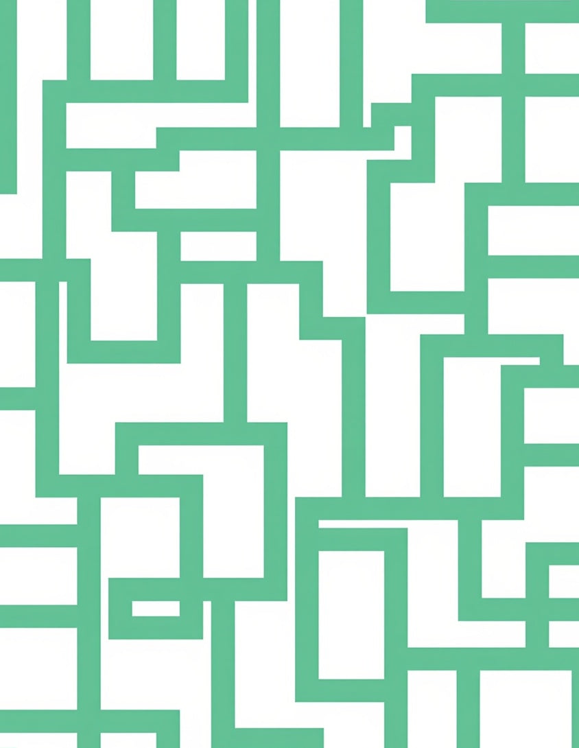 Mint Green Abstract Geometric Lines Rug
