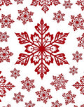 Red Snowflake Patterned Decorative Design Rug