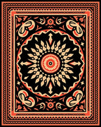 Geometric Mandala Inspired Pattern Design Rug