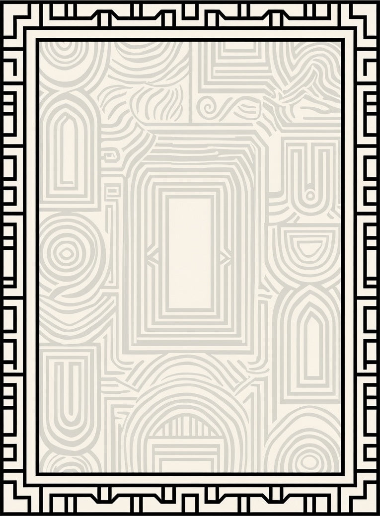Abstract Geometric Contour Pattern Rug