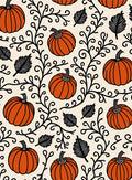 Orange Pumpkin Vine Pattern Rug