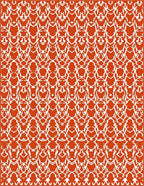 Traditional Orange White Intricate Pattern Rug