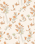 Orange Blossom Line Art Pattern Rug