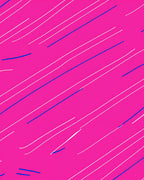 Vibrant Pink Blue White Streaks Rug