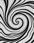 Swirling Black White Gray Pattern Rug