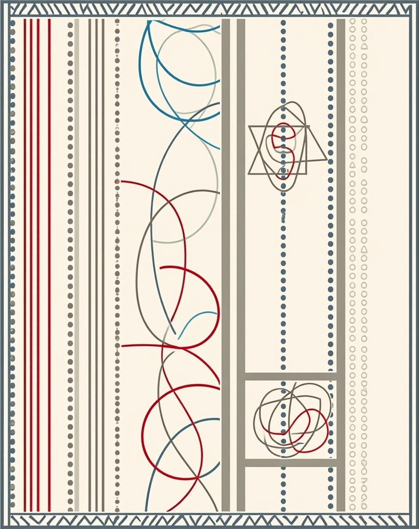 Striking Geometric Intertwined Lines Rug